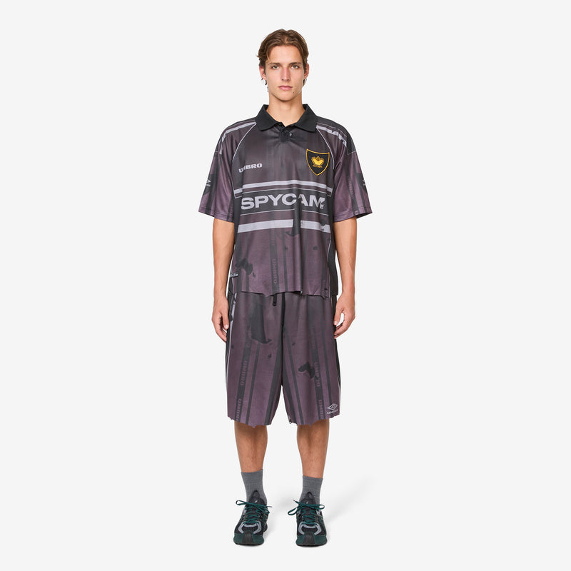 Distressed Spycam Polo Purple Black Shirts