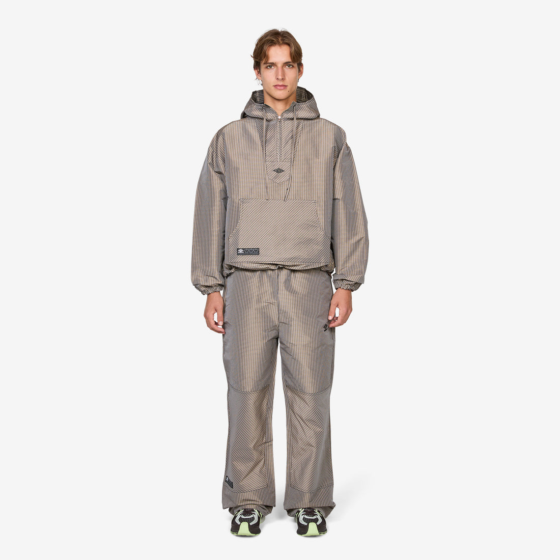 Masked Check Anorak Beige Black Jackets