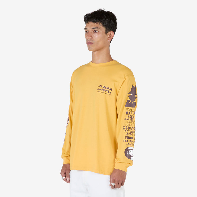Records and Tapes Longsleeve T-Shirt Mustard