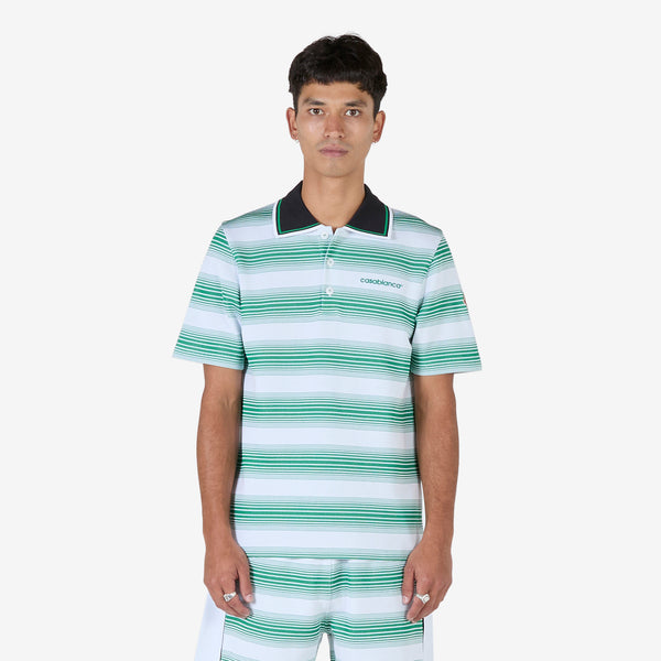 Stripe Interlock Polo Gradient Stripe Shirts