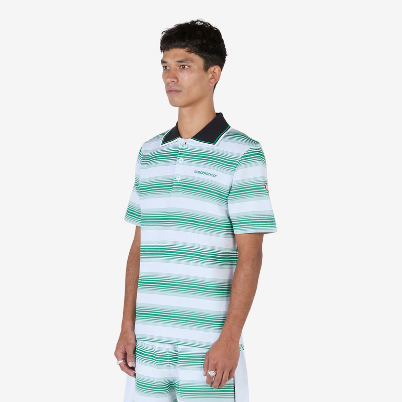 Stripe Interlock Polo Gradient Stripe Shirts