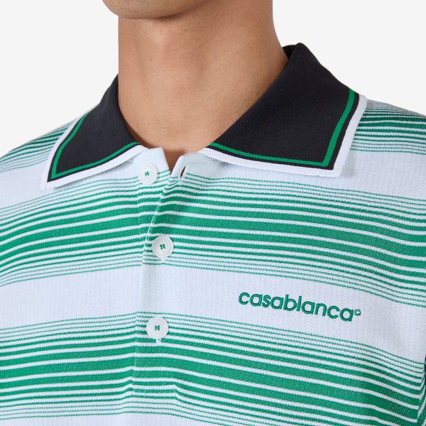 Stripe Interlock Polo Gradient Stripe Shirts