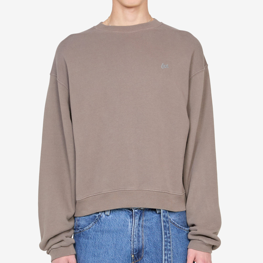 ERL Script Crewneck Sweater Taupe Jumpers