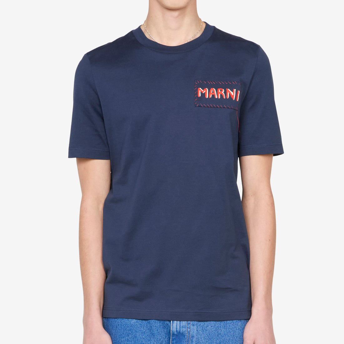Marni Label T-Shirt Blue Black Tees