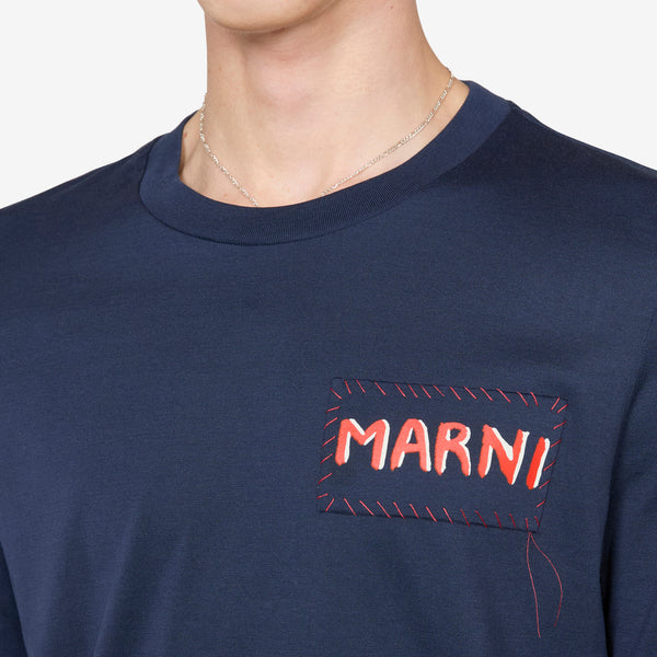 Marni Label T-Shirt Blue Black Tees