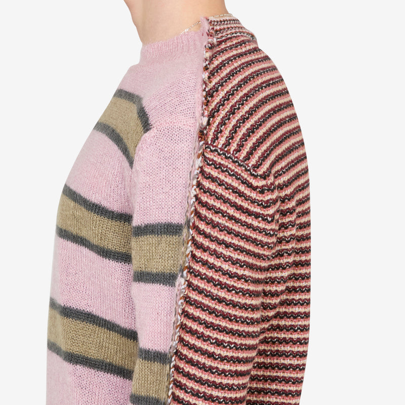Mixed Stripe Blend Sweater Soft Pink Jumpers