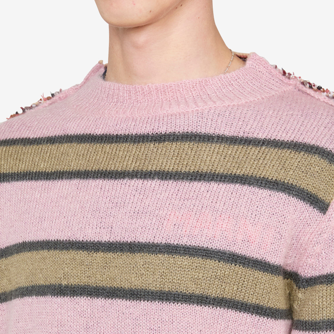 Mixed Stripe Blend Sweater Soft Pink Jumpers
