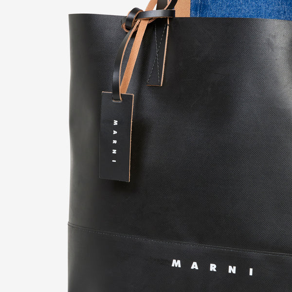 Marni Tag Open Shopper Black Accessories