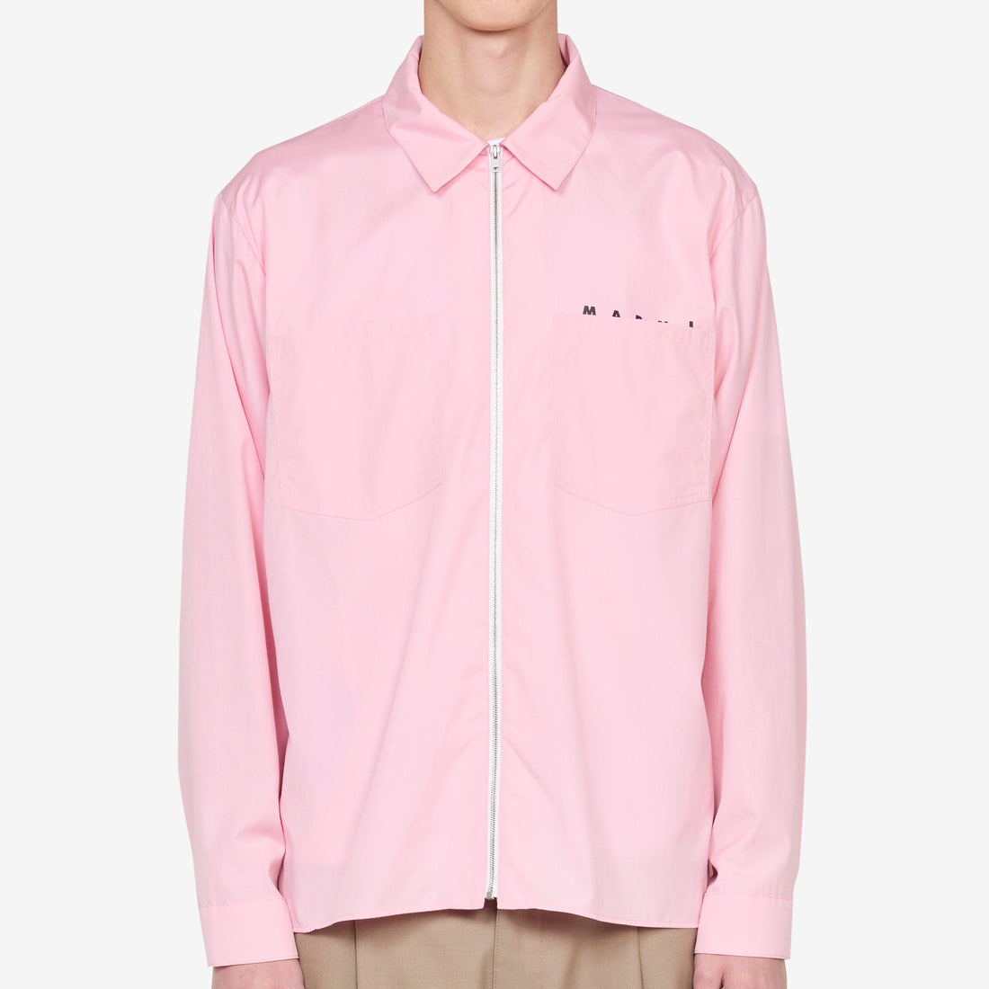 Hidden Logo Zip Shirt Peony Shirts