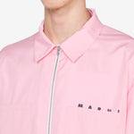 Hidden Logo Zip Shirt Peony