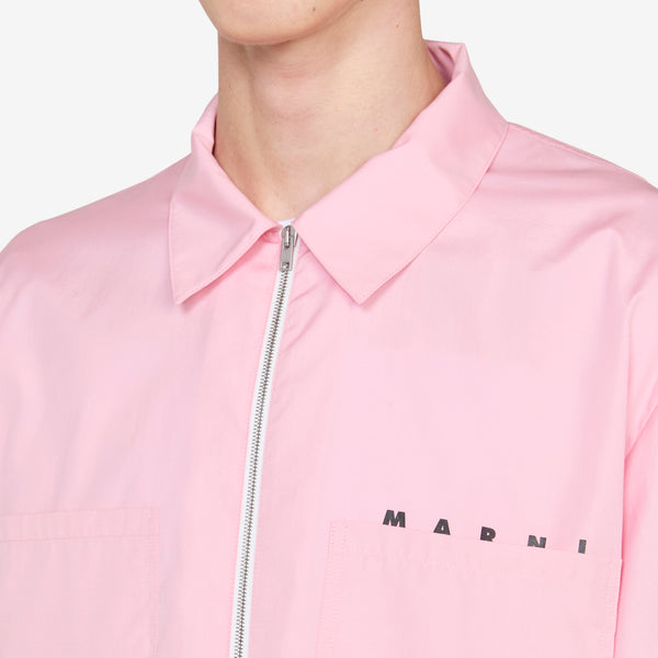 Hidden Logo Zip Shirt Peony Shirts