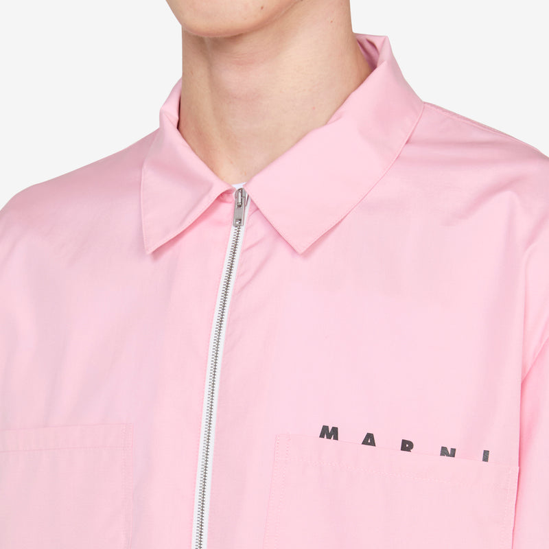 Hidden Logo Zip Shirt Peony Shirts