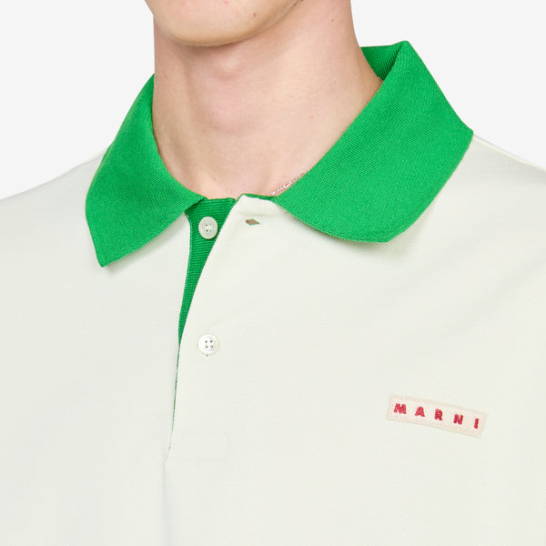 Contrast Collar Polo Shirt Glass Shirts