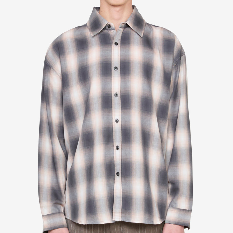 Drop Longsleeve Shirt Grey | Pink Check Shirts