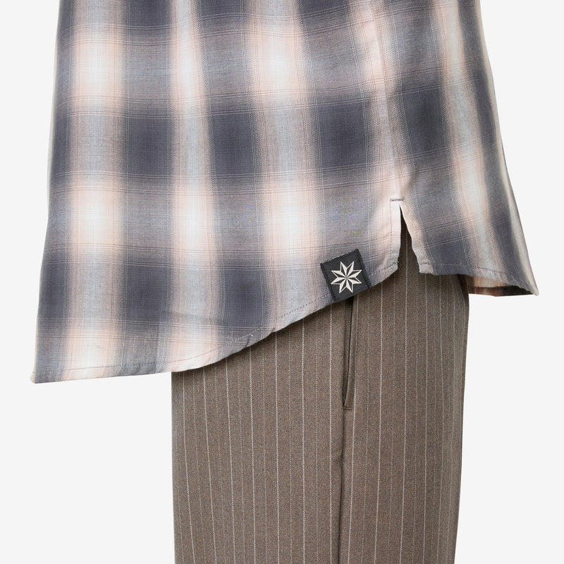 Drop Longsleeve Shirt Grey | Pink Check Shirts