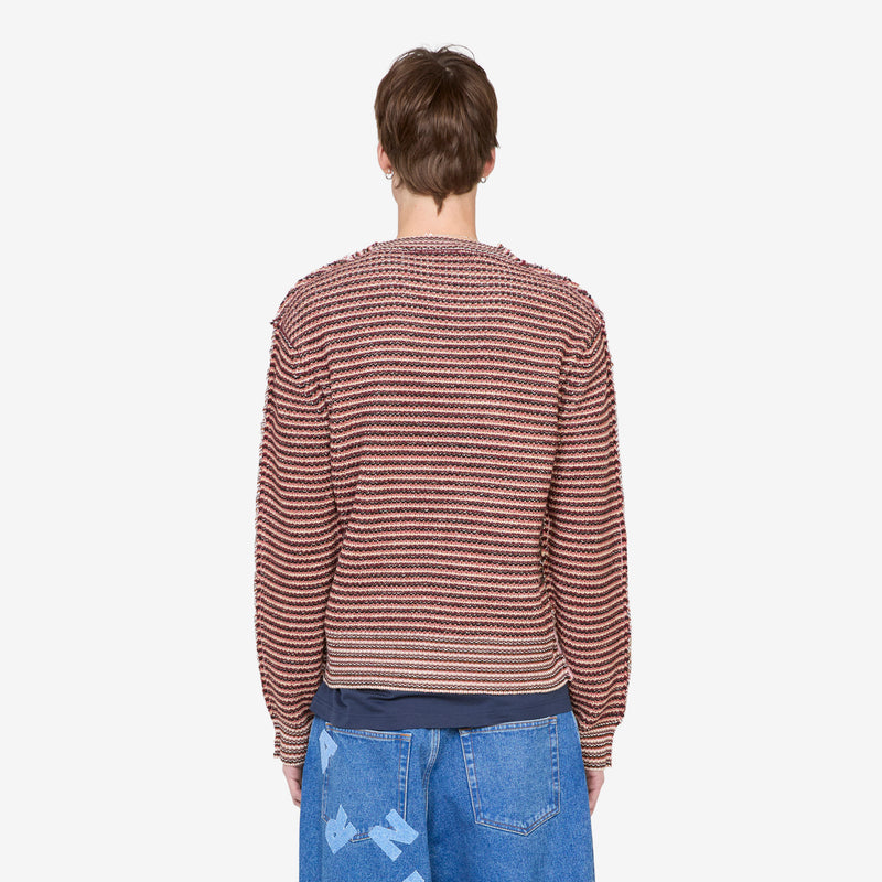 Mixed Stripe Blend Sweater Soft Pink Jumpers