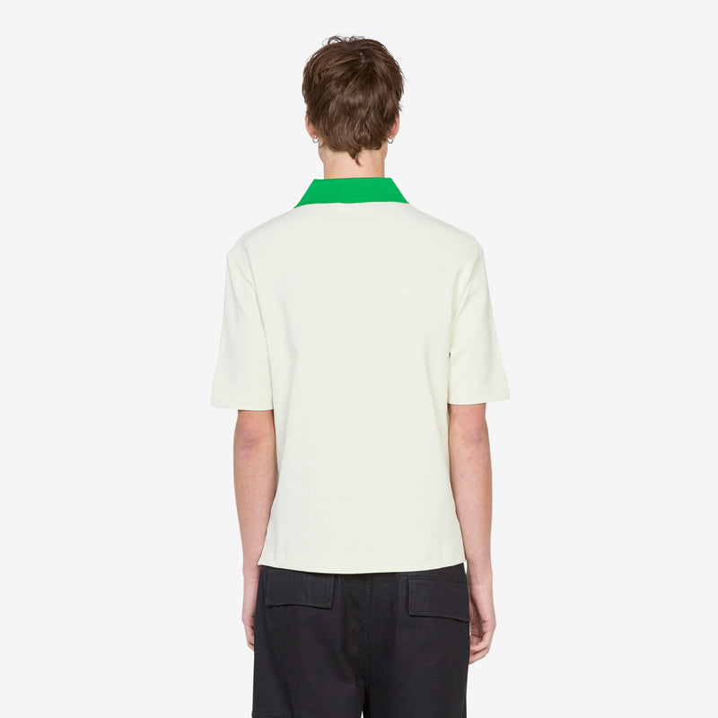 Contrast Collar Polo Shirt Glass Shirts