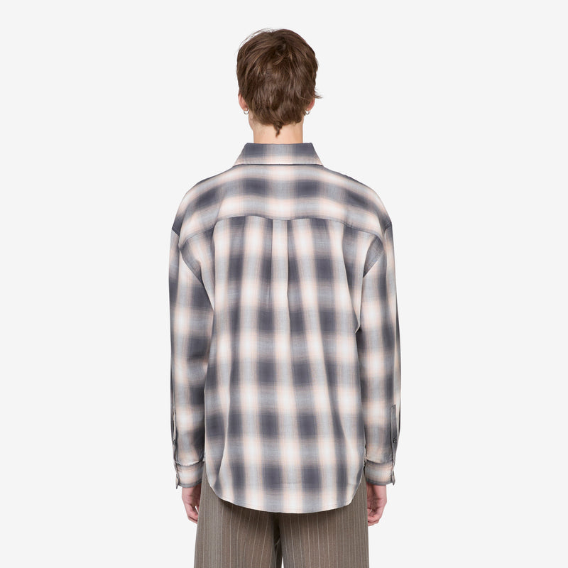 Drop Longsleeve Shirt Grey | Pink Check Shirts