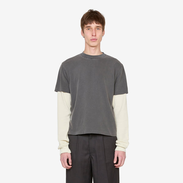 Tide Double T-Shirt Charcoal | Bone Tees