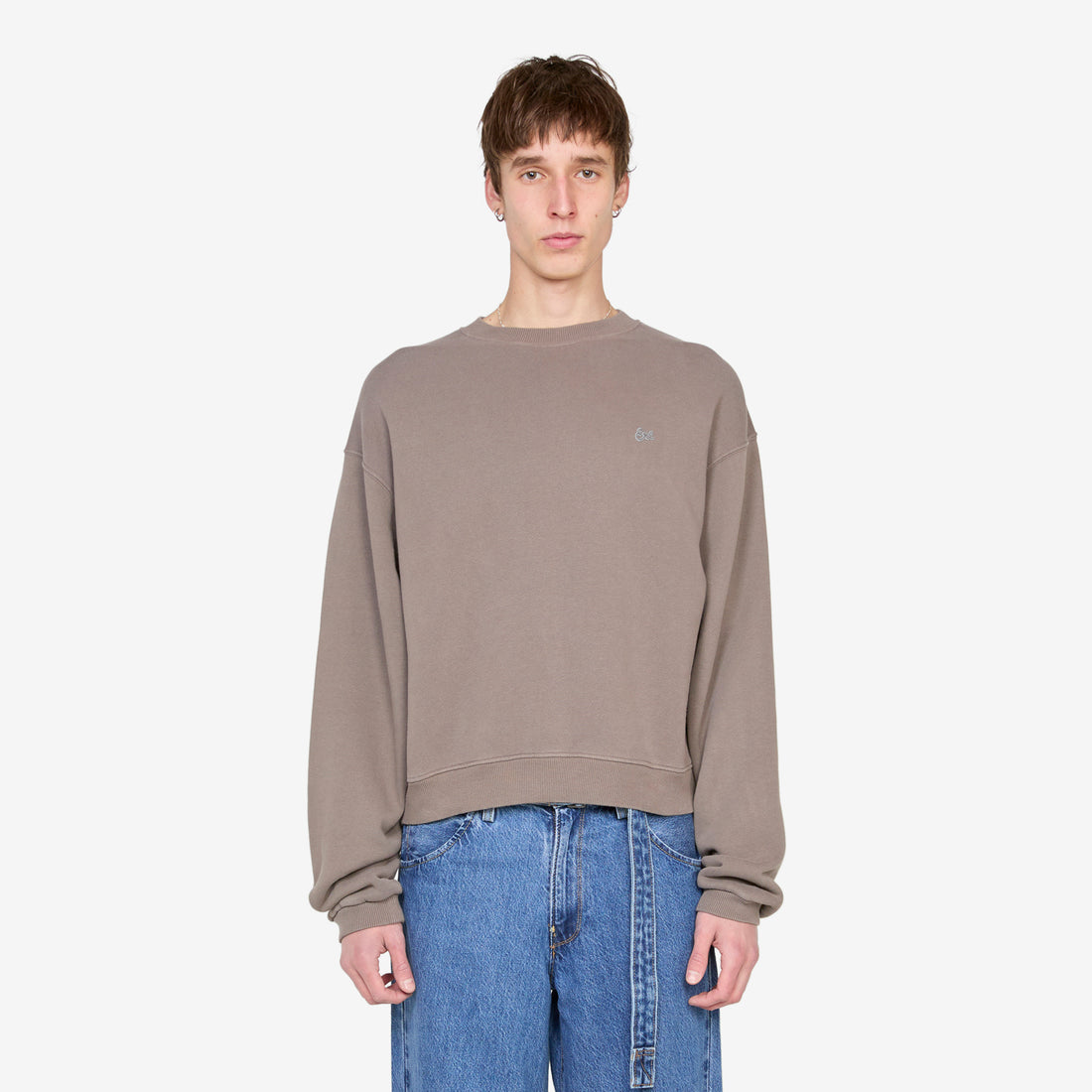 ERL Script Crewneck Sweater Taupe Jumpers