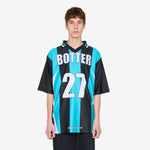 BOTTER x Reverse Soccer T-Shirt Striped Navy | Aqua Blue