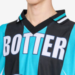 BOTTER x Reverse Soccer T-Shirt Striped Navy | Aqua Blue