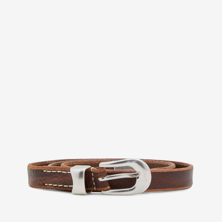 2cm Belt Brown Leather Front