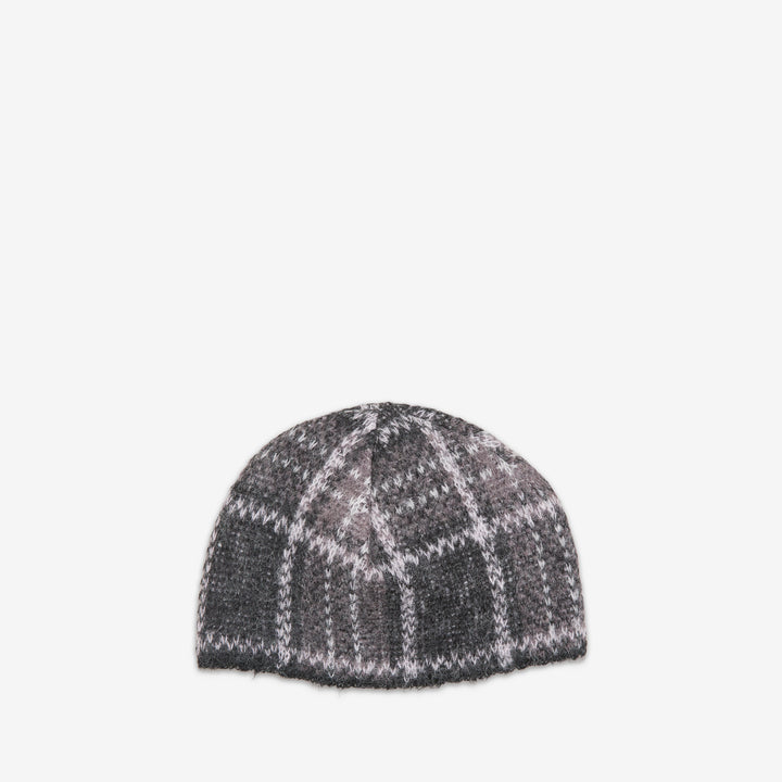Beanie Grand Check Fuzzy Alpaca Front