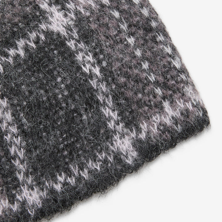 Beanie Grand Check Fuzzy Alpaca