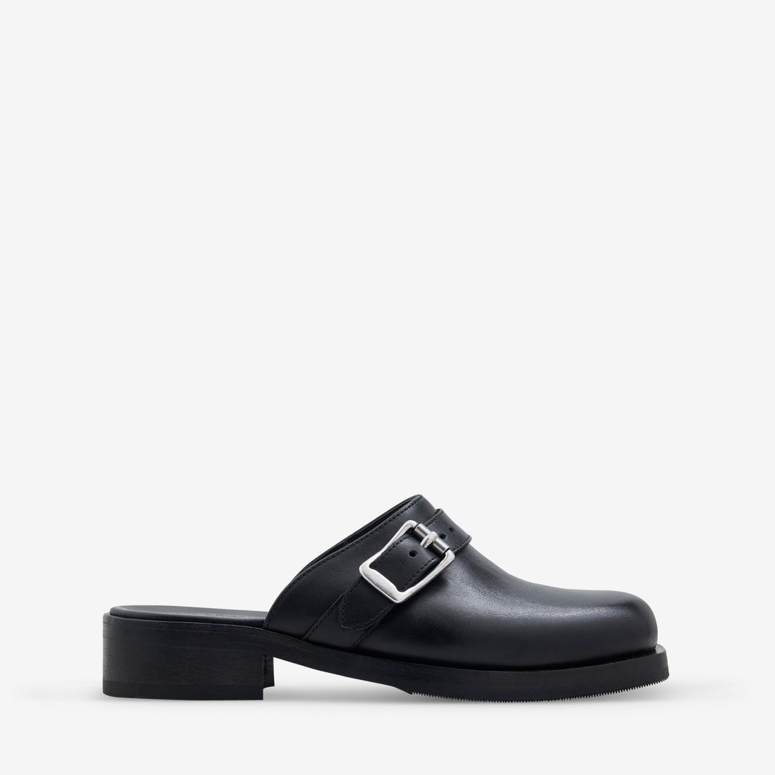 Camion Mule Black Leather Footwear
