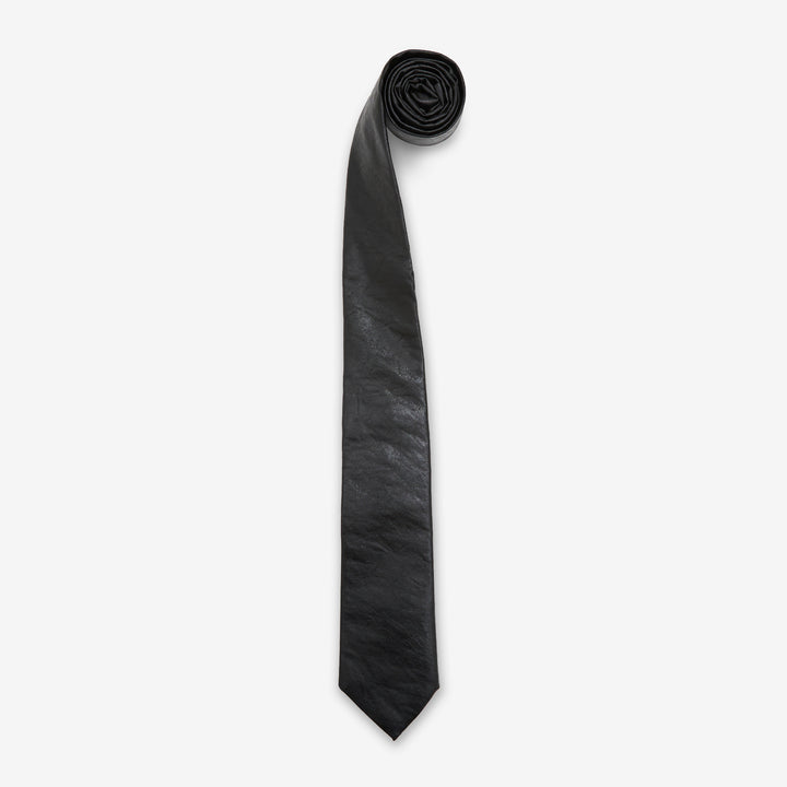Tie Black Real Fake Leather Front