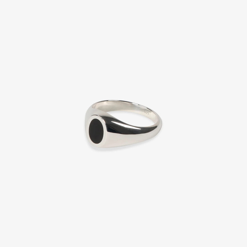 Enamel Oval Signet Silver