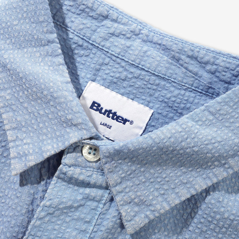 Overdye Seersucker Shirt Blue Shirts