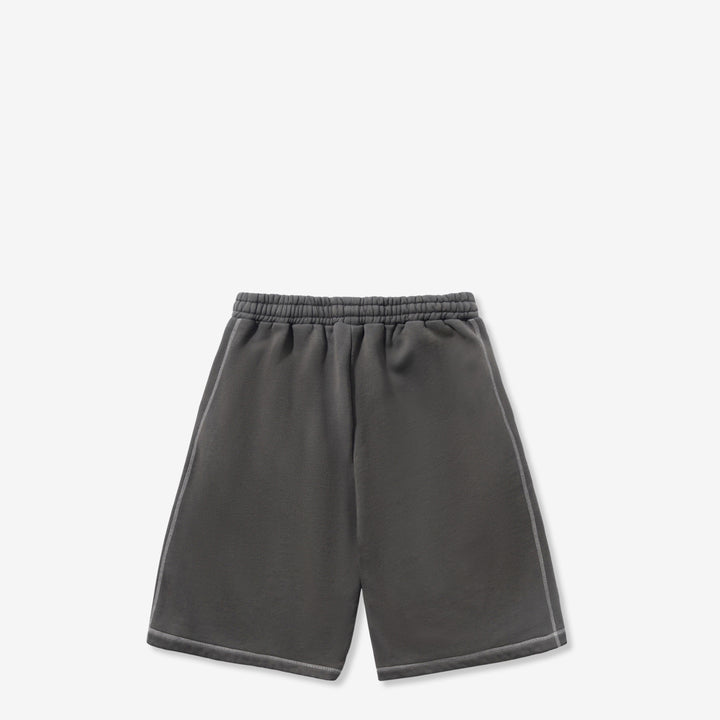 Overlock Stitch Fleece Shorts Washed Black