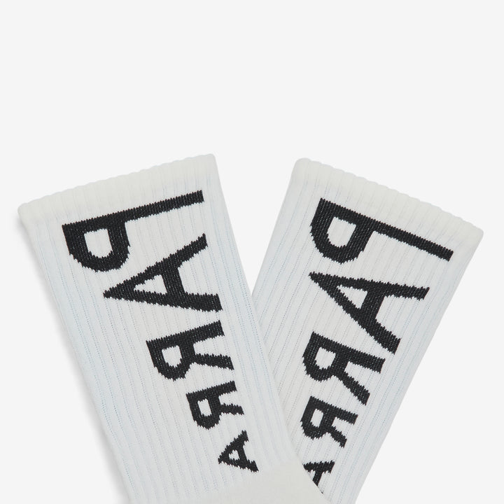 Reversed Flag Logo Crew Socks White
