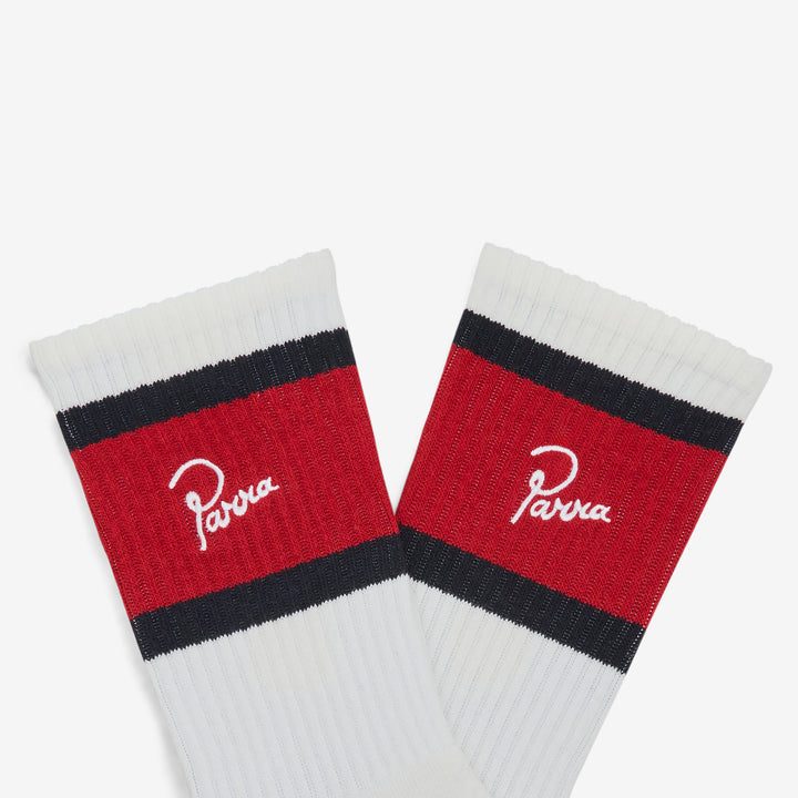 Signature Striped Crew Socks Red | Black