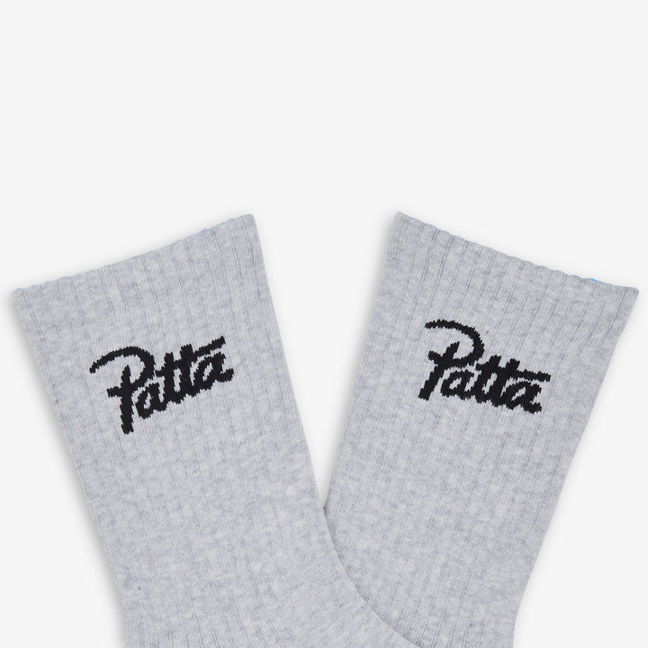 Script Logo Sports Sock Melange Grey