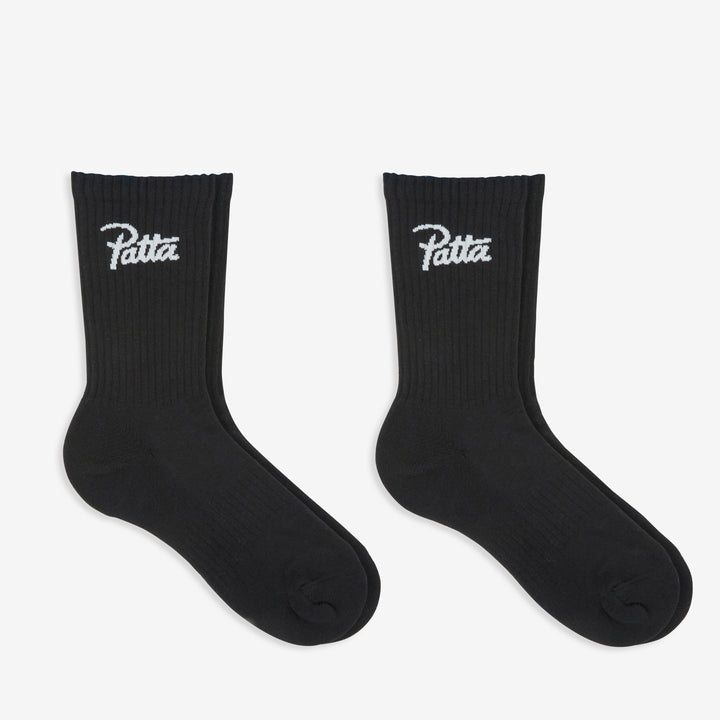 Script Logo Sport Socks Black