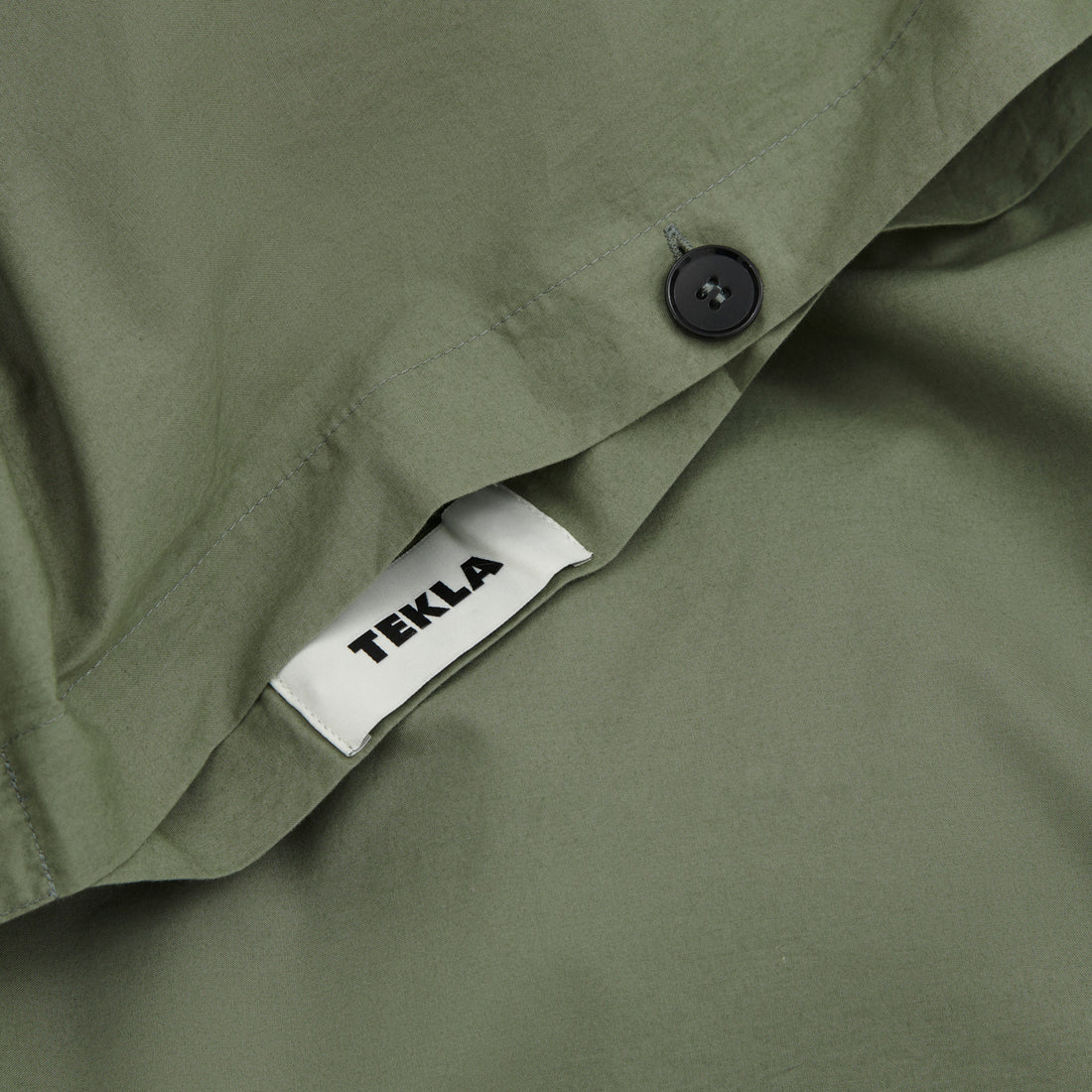 Percale Duvet Cover Olive Green Lifestyle