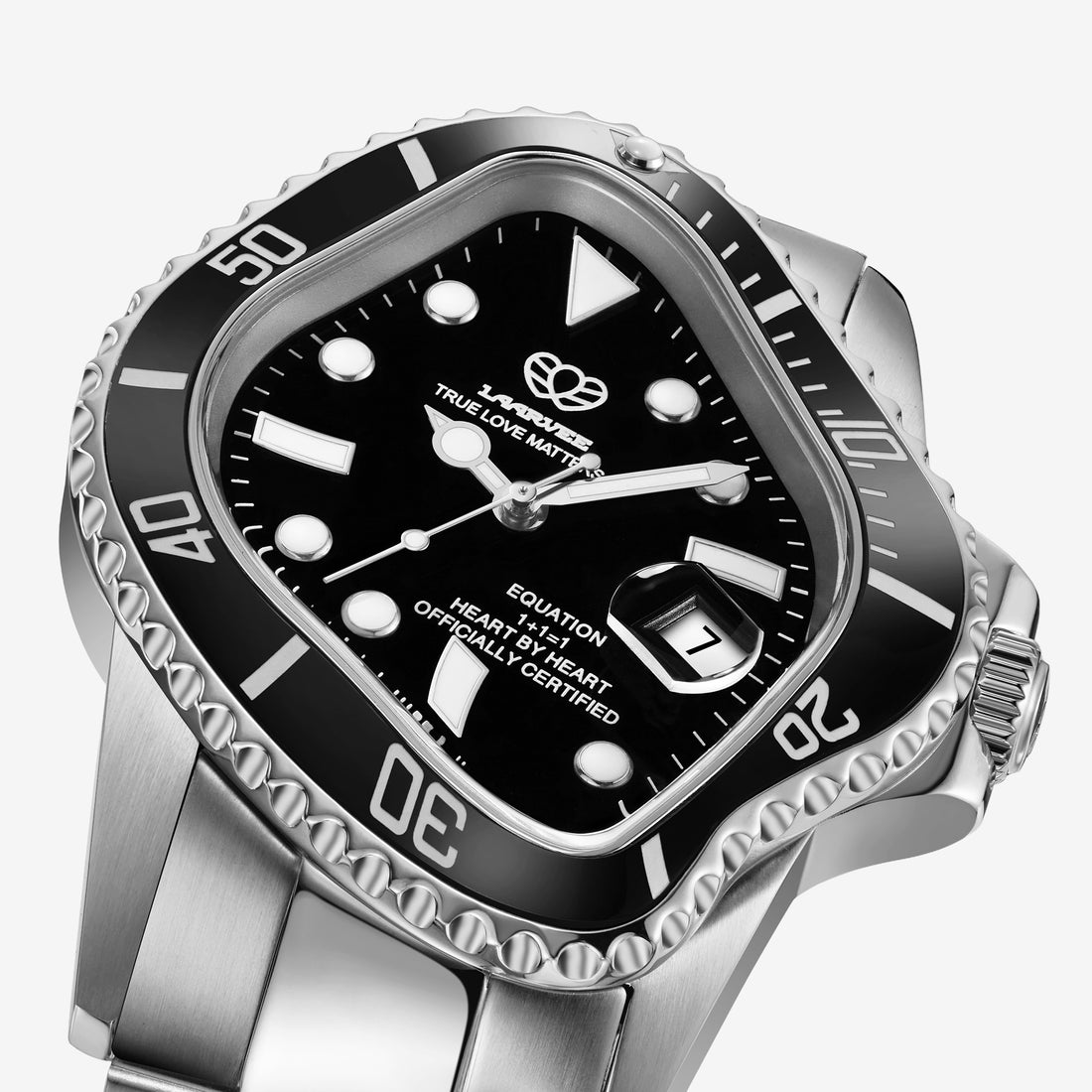 PEA001 Silver Precision Steel | Black Bezel | Black Dial 40mm Jewellery
