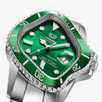 PEA001 Silver Precision Steel | Green Bezel | Green Dial 40mm