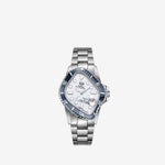 PEA001 Silver Precision Steel | Navy Blue Bezel | White Dial 40mm