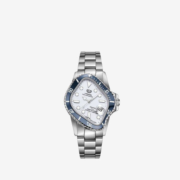PEA001 Silver Precision Steel | Navy Blue Bezel | White Dial 40mm Jewellery