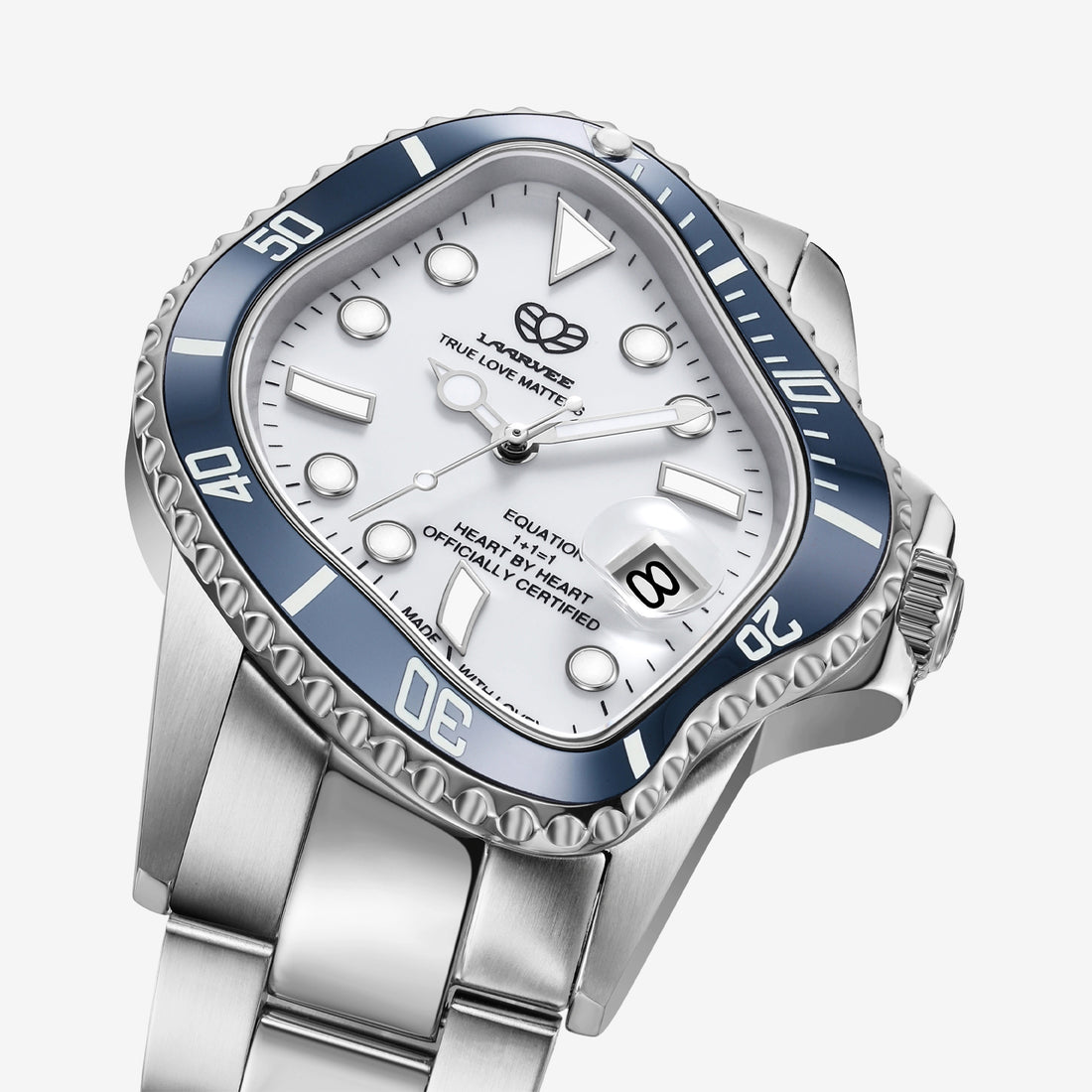 PEA001 Silver Precision Steel | Navy Blue Bezel | White Dial 40mm Jewellery