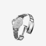 PEA001 Silver Precision Steel | Matte Silver Aluminum Bezel | Matte Black Dial 40mm