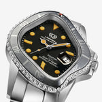 PEA001 Silver Precision Steel | Matte Silver Aluminum Bezel | Matte Black Dial 40mm