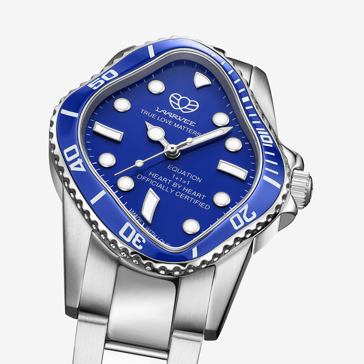 PEA101 Silver Precision Steel | Blue Bezel | Blue Dial 32mm
