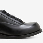 086 Derby Black Glazed Leather