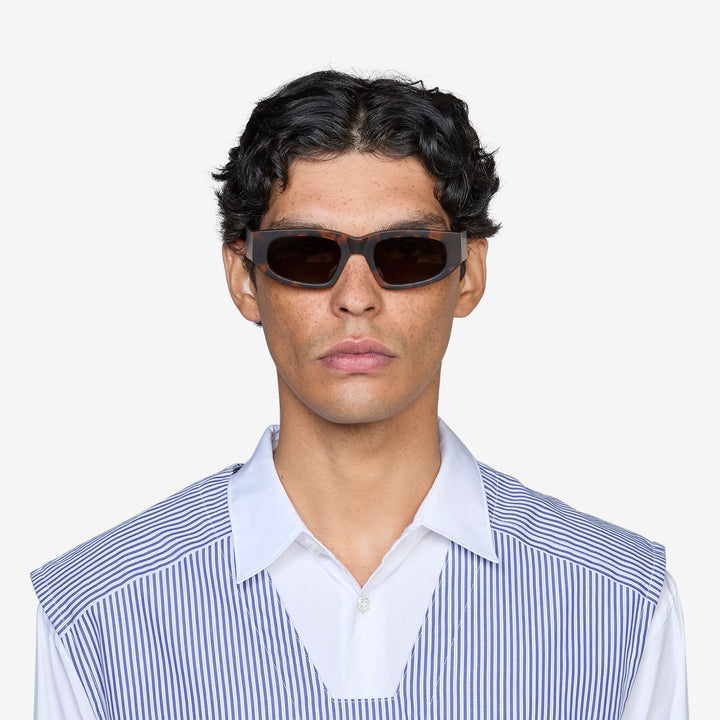 Eclipse Matte Havana | Green Solid Lens Front