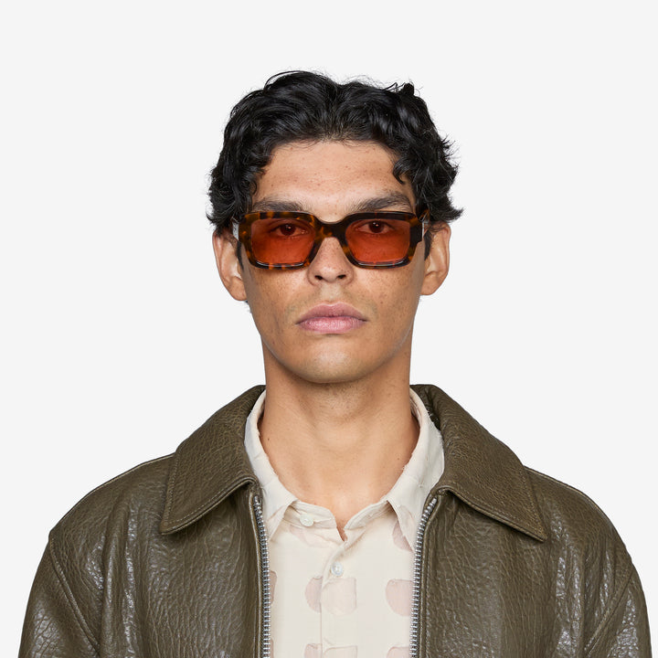 Apollo Havana | Orange Solid Lens Front